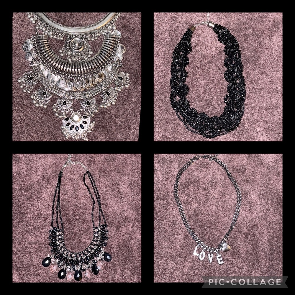 Four Miscellaneous Costume Jewelry Necklaces